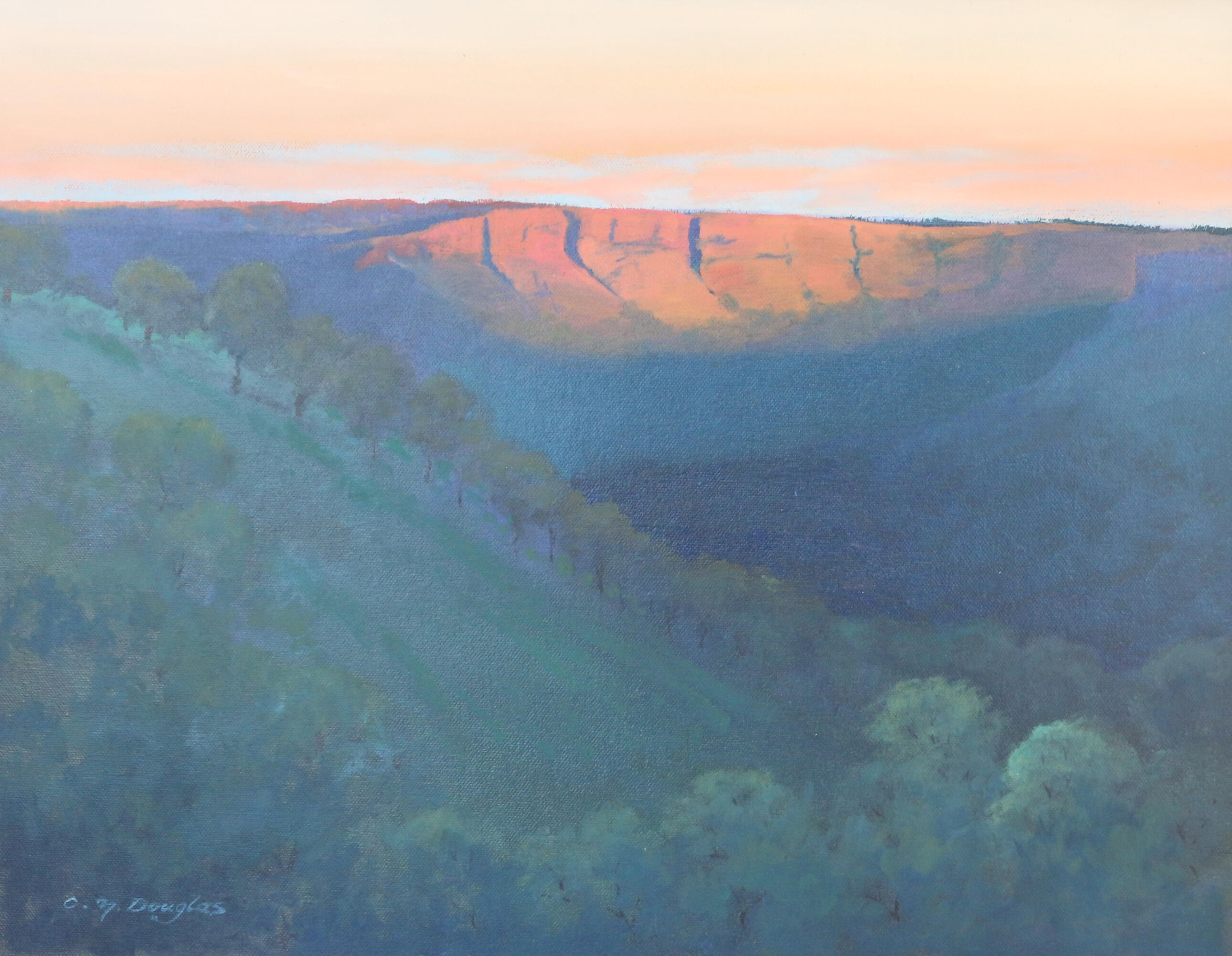 Dusk in the Blue Mountains (52h x 64w) $1150